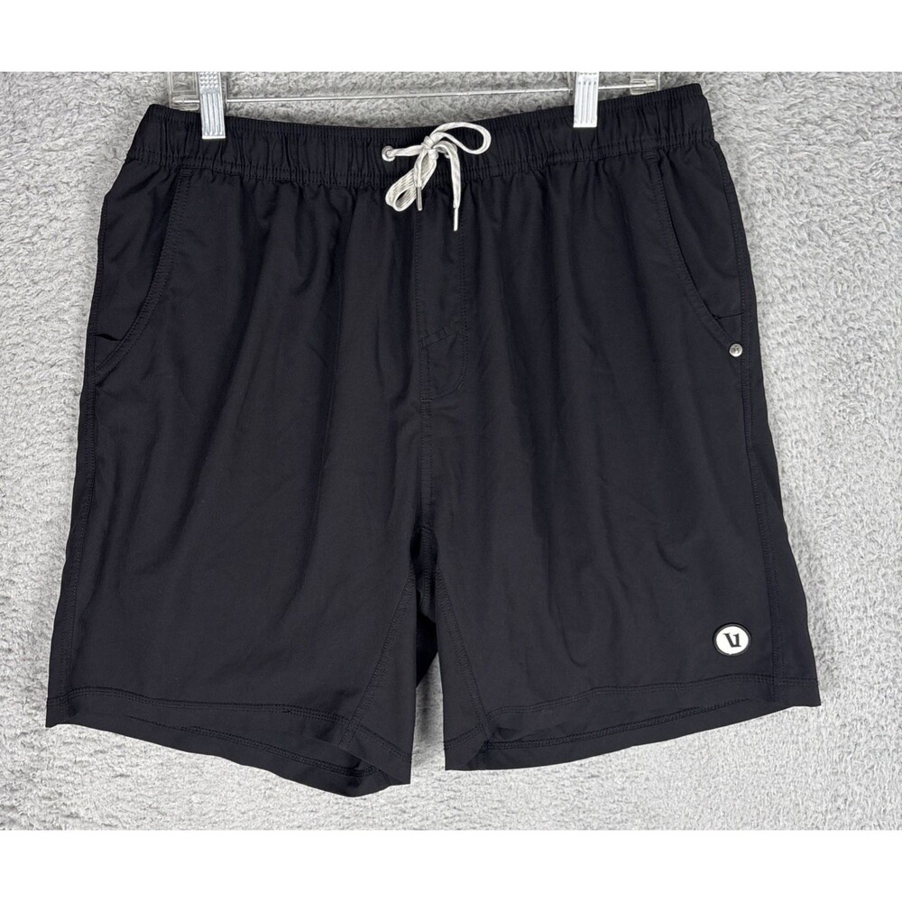 Vuori Kore Shorts Lined 7” Black Mens Size XXL Athletic Gym Athleisure Swim